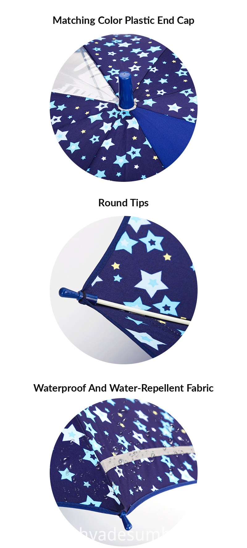 Parapluie ouvert réfléchissant imprimé sécurité pour enfants Reflective Printed Kids Safety Open Umbrella